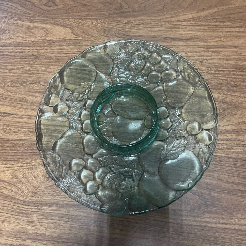 Glass Fruit Embossed Cake Stand‎ or serving wear